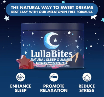 LullaBites Natural Gummies - 30 Servings -Sweet Strawberry Stars